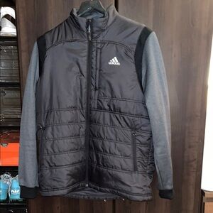 Adidas Black and Gray Golf Puffer Jacket